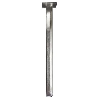 HETTICH Tischbein, einseitig abgerundet, 50 x 50 x 710mm, Edelstahl-Optik