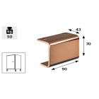 HETTICH Möbelfuß U-Rail, 90 x 42 x 70mm, Kupfer-Optik