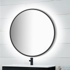 Spiegel Zeus mit LED Beleuchtung und schwarzem Rahmen 80 cm EMUCA