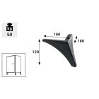 Hettich Möbelfuß Deva, 160 x 160 x 120 mm, schwarz, B-Ware Folie defekt/nicht vorhanden