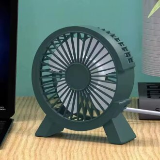 Ultra-leiser Tischventilator, USB-Betrieb, 135 x 120 x 40 mm, Kunststoff, grün, NEU, Lager Deutschland