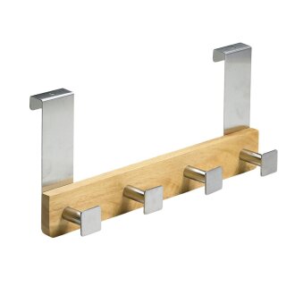 HETTICH 4er-Türhängegarderobe, Edelstahl/Eiche