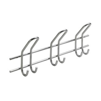 HETTICH Garderobenleiste 3 Haken, silberfarben, 430 x 165 x 75mm