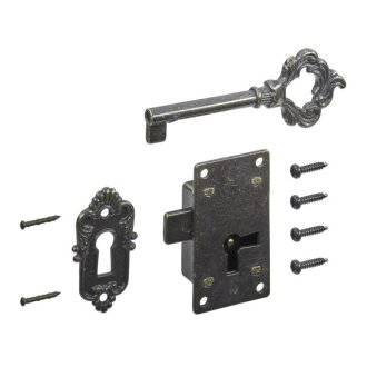 Hettich Zieraufschraubschloss Antik, 54 x 29 x 10 mm