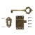 HETTICH Zieraufschraubschloss Antik, 54 x 29 x 10 mm