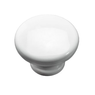 Möbelknopf, Ø 40 x 29 mm, Kunststoff, weiß  6 Stück