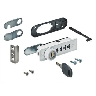 HETTICH Zahlenschloss mit Riegel rechts, Stahl, weiß 24 x 86,8 mm