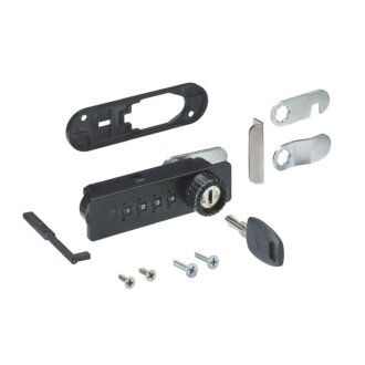 HETTICH Zahlenschloss mit Riegel links, schwarz, 24 x 86,8 mm