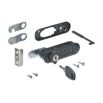 HETTICH Zahlenschloss mit Riegel rechts, Kunststoff, schwarz, 24 x 86,8 mm
