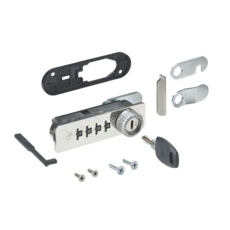 HETTICH Zahlenschloss mit Riegel links, verchromt, 24 x 86,8 mm