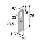 HETTICH Schrankaufhänger, 76 x 20 x 1,5mm, Stahl verzinkt, 50 Stück