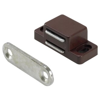HETTICH Magnetschnäpper 2 kg, Gegenplatte starr, 35 x 15 x 13 mm, verzinkt, braun, 50 Stück