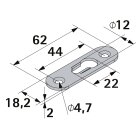 HETTICH Universalaufhänger für Linsenkopfschrauben, 62 x 19 x 2mm, Stahl verzinkt, 50 Stück