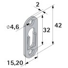 HETTICH Universalaufhänger für Linsenkopfschrauben, 42 x 15 x 2mm, Stahl verzinkt, 50 Stück