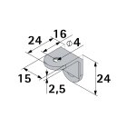 HETTICH Kunststoffwinkel, 15 x 24 x 24 mm, Kunststoff,...