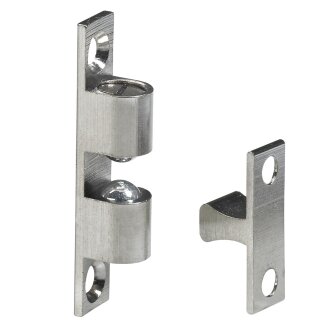 Hettich Kugelschnäpper, 42 x 8 mm, Messing vernickelt