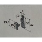 HETTICH Kugelschnäpper, Messing, vernickelt, 8 x 9 x 42mm